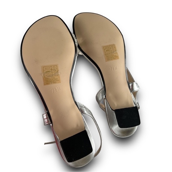 Nwot Benjamin Walk Touch Ups Silver Rhinestone Formal Kitten Heel Shoe Size 7.5 - Picture 13 of 16